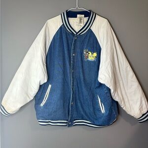 Walt Disney World Denim Jacket M Adult Happiest Celebration Earth Blue Gray Coat